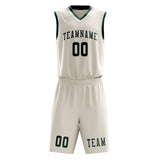 Custom Cream Dark Green Basketball Set