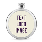 Custom Cream Purple Hip Flask