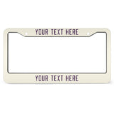 Custom Cream Purple License Plate Frame