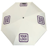 Custom Cream Purple Automatic Umbrella