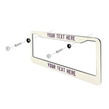 Custom Cream Purple License Plate Frame