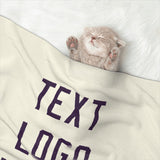 Custom Cream Purple Pet Blanket