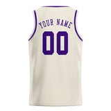 Custom Cream & Purple Colors Design Sports Basketball Jersey