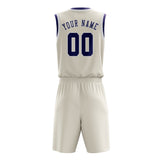 Custom Cream Purple Basketball Set