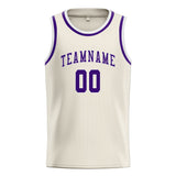 Custom Cream & Purple Colors Design Sports Basketball Jersey
