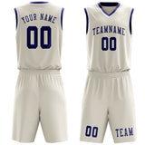 Custom Cream Purple Basketball Set