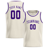 Custom Cream & Purple Colors Design Sports Basketball Jersey