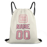 Custom Cream Light Pink Drawstring Bag