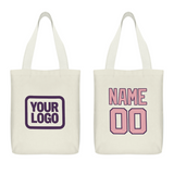 Custom Cream Light Pink Canvas Tote Bag