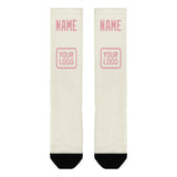 Custom Cream Light Pink Knee-High Sock
