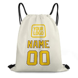 Custom Cream Gold Drawstring Bag