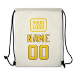Custom Cream Gold Drawstring Bag
