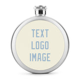 Custom Cream Light Blue Hip Flask