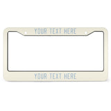 Custom Cream Light Blue License Plate Frame