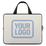 Custom Cream Light Blue Laptop Bag