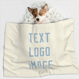 Custom Cream Light Blue Pet Blanket