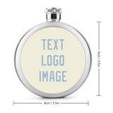 Custom Cream Light Blue Hip Flask