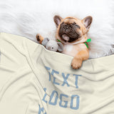 Custom Cream Light Blue Pet Blanket