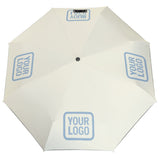 Custom Cream Light Blue Automatic Umbrella