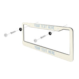 Custom Cream Light Blue License Plate Frame