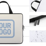 Custom Cream Light Blue Laptop Bag