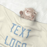 Custom Cream Light Blue Pet Blanket