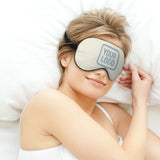 Custom Cream Light Blue Sleep Mask