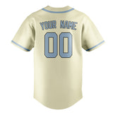 Custom Cream & Light Blue Colors Design Sports Baseball Jersey