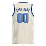 Custom Cream & Light Blue Colors Design Sports Basketball Jersey
