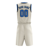 Custom Cream Light Blue Basketball Set