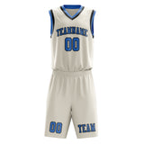 Custom Cream Light Blue Basketball Set