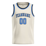 Custom Cream & Light Blue Colors Design Sports Basketball Jersey