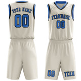 Custom Cream Light Blue Basketball Set