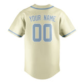 Custom Cream & Light Blue Colors Design Sports Baseball Jersey