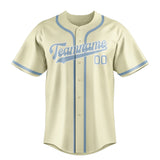 Custom Cream & Light Blue Colors Design Sports Baseball Jersey