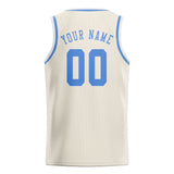 Custom Cream & Light Blue Colors Design Sports Basketball Jersey