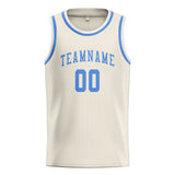 Custom Cream & Light Blue Colors Design Sports Basketball Jersey