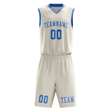 Custom Cream Light Blue Basketball Set