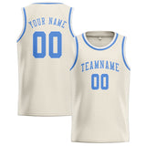 Custom Cream & Light Blue Colors Design Sports Basketball Jersey