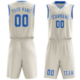 Custom Cream Light Blue Basketball Set