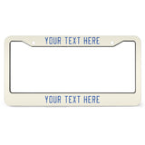 Custom Cream Sky Blue License Plate Frame