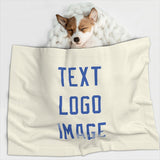 Custom Cream Sky Blue Pet Blanket