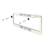 Custom Cream Sky Blue License Plate Frame
