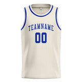 Custom Cream & Sky Blue Colors Design Sports Basketball Jersey