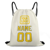 Custom Cream Gold Drawstring Bag