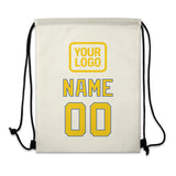 Custom Cream Gold Drawstring Bag