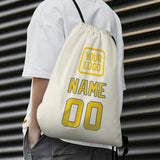 Custom Cream Gold Drawstring Bag