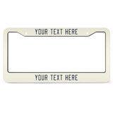 Custom Cream Blue License Plate Frame