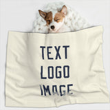 Custom Cream Blue Pet Blanket