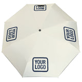 Custom Cream Blue Automatic Umbrella